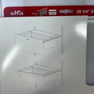Elfa 20 3/4" 2-Runner Mesh Drawer Divider White Pkg/2 223590 New